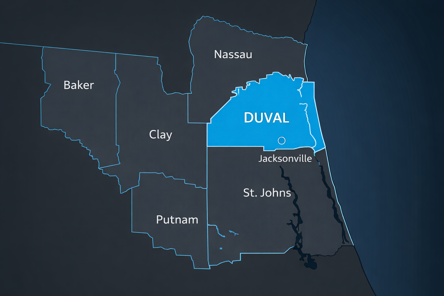 Northeast Florida Service Area Map